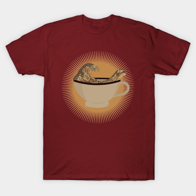 coffee wave,gifts,gift,coffee,coffee cup,cup,caffeine T-Shirt by teenices